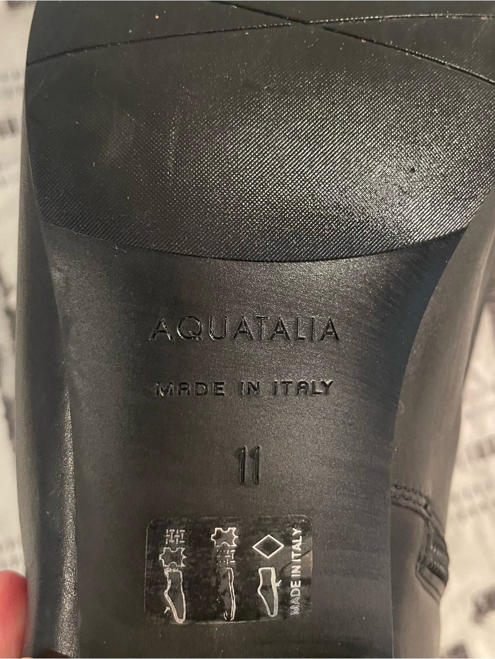 Aquatalia Black Tall Leather Riding Boots - Picture 4 of 5